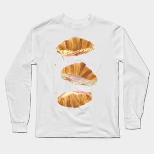 Croissant Watercolour Painting Long Sleeve T-Shirt